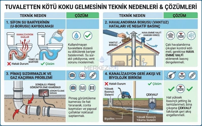 Tuvaletten Kötü Koku Gelmesinin Teknik Nedenleri & Çözümleri